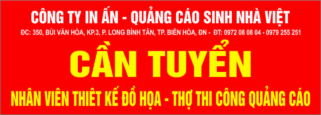TUYỂN NHÂN VIÊN THIẾT KẾ QUẢNG CÁO tại biên hòa
