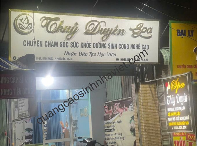 Bảng hiệu alu chữ nổi inox thủy duyên phước tân biên hòa