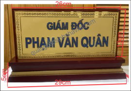 Làm Bảng chức danh, đế gỗ, mặt inox tại Đồng Nai