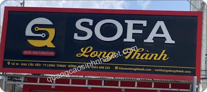 thi công bảng hiệu alu Sofa Long Thành - Đồng Nai