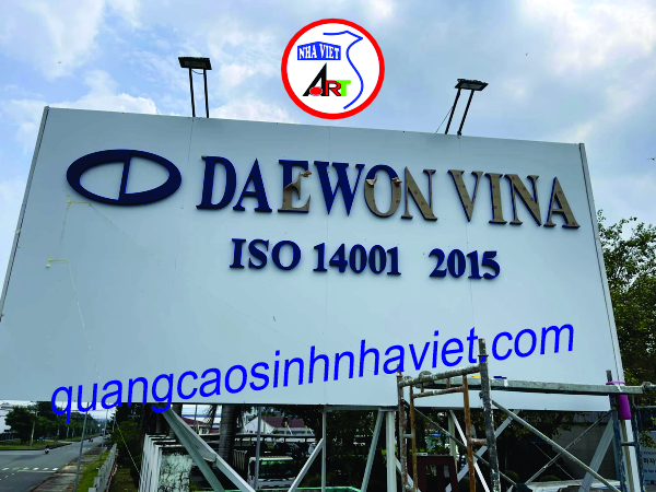 Thi công Công trình bảng hiệu alu chữ nôi cho công ty DAEWON VINA KCN Long Thành