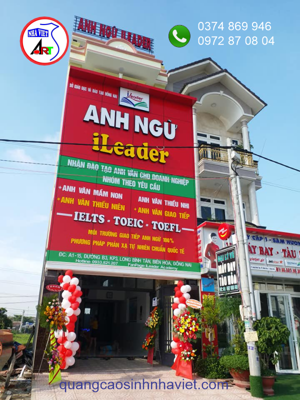 Thi công bảng hiệu alu chữ nổi tại Long Bình Tân (Long Hưng) Biên Hòa – Đồng Nai