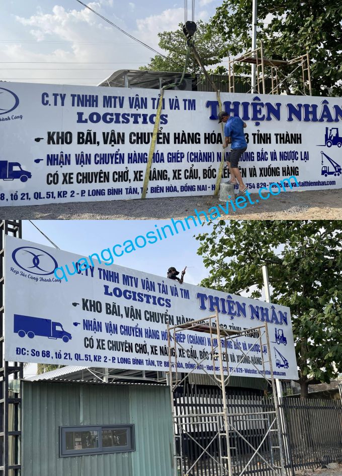bảng hiệu alu chữ nổi công ty thiện nhân biên hòa - Đồng Nai