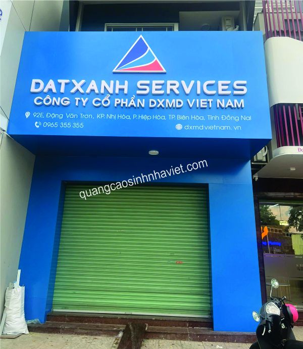 hoàn thành bảng hiệu alu chữ nổi công ty Đất Xanh - Biên Hòa