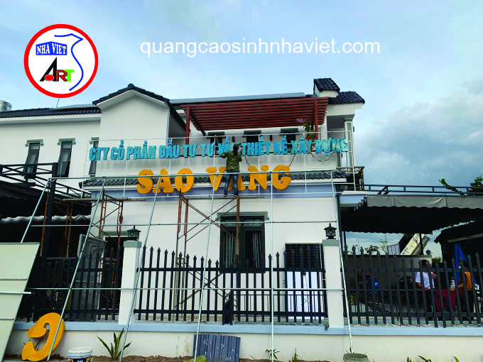 Bảng hiệu chữ nổi ALU cho Công ty Sao Vàng tại Thị trấn Long Thành, Đồng Nai