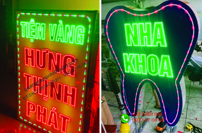 làm bảng hiệu led ruồi tai phước tân, long bình