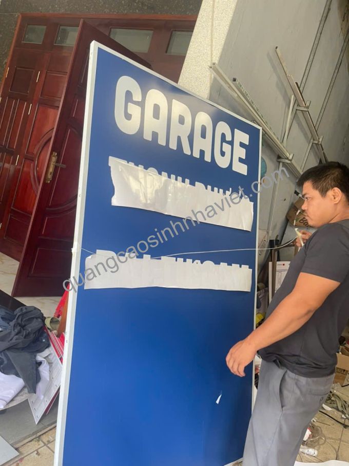 bảng hiệu tôn dán decal cắt chữ vi tính Biên Hòa