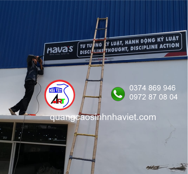 Thi công bảng hiệu tôn dán decal công ty Havas tại Thiện Tân – Trảng Dài, Đồng Nai