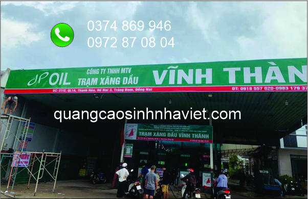 Bảng tôn dán decal Trạm xăng dầu Vĩnh Thành, Trảng Bom