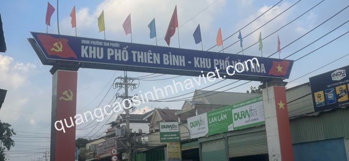 Bảng hiệu tôn KHU PHỐ THIÊN BÌNH TAM PHƯỚC