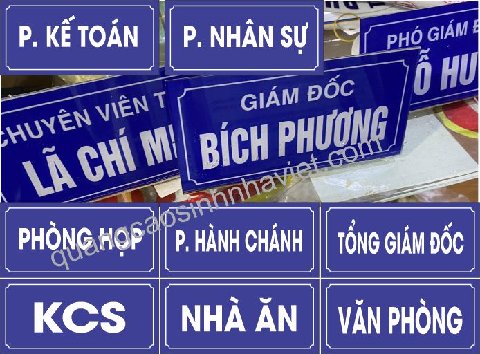 Bảng mica phòng ban công ty tại Biên Hòa