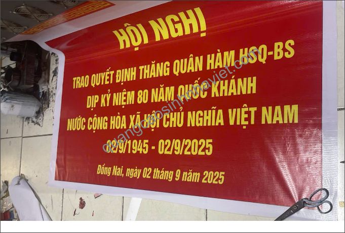 Băng rôn, phông hội nghi cho cơ quan tại Long bình, Biên Hòa