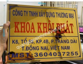 Làm bảng tên công ty giá rẻ tại Biên Hòa, Đồng Nai