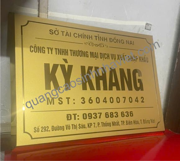 bảng tên công ty inox Thống Nhất , Biên Hòa
