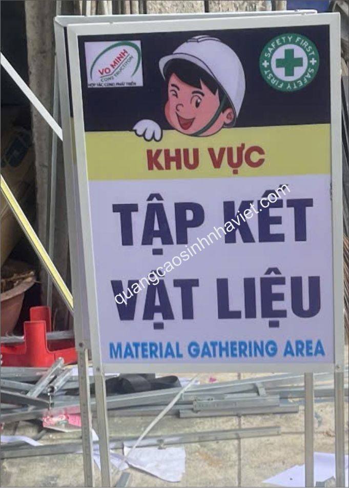 Biển báo biên hòa khu vực tập kết vật liệu