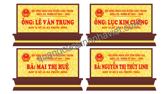 biển chức danh in UV, biển chức danh đế gỗ in UV, biển chức danh hội đồng nhân dân