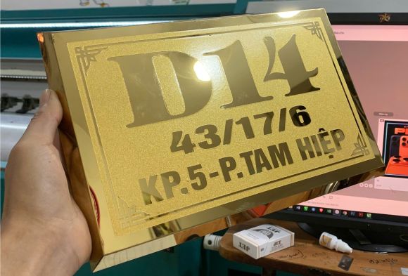 Biển số nhà Inox  in UV đẹp tại Biên Hòa