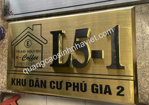 Biển tên Công Ty, Inox 304 gắn chữ nổi tại Biên Hòa