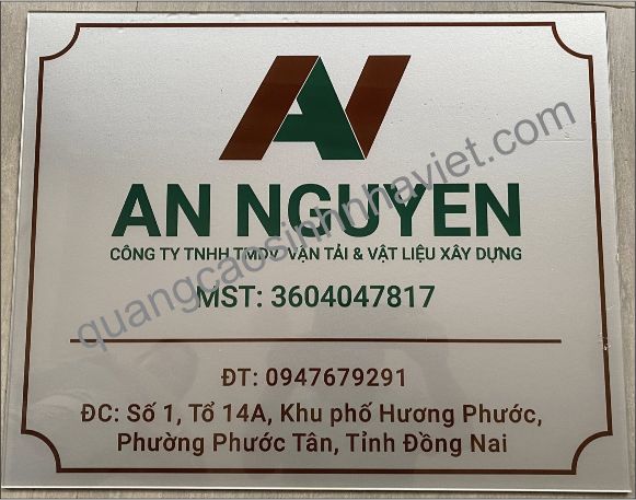 Biển tên công ty An Nguyên Phước Tân - Đồng Nai