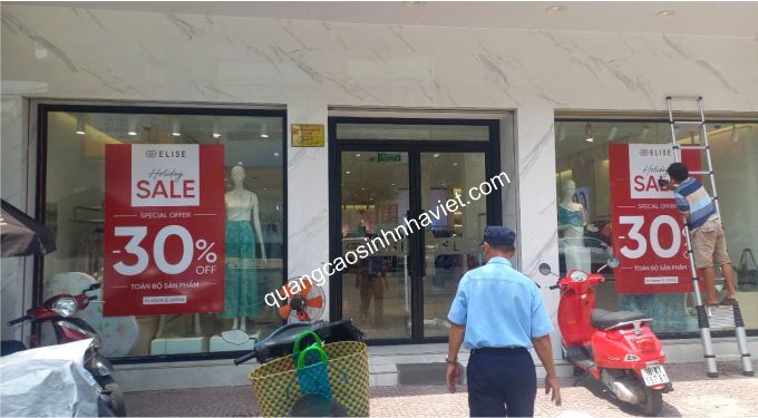 dán deccal kính cho thời trang Elise biên hòa
