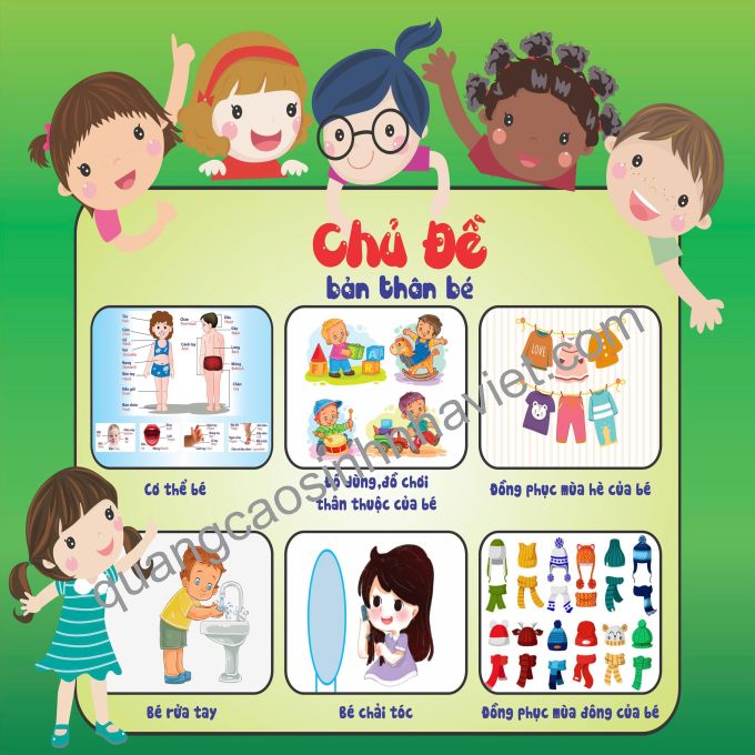 in decal dán kính trang trí mầm non Đom Đóm Biên Hòa