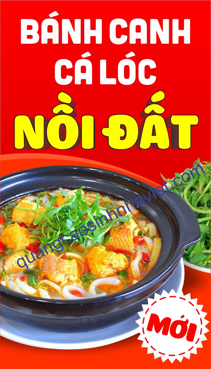 decal dán kính cho bánh canh cá lóc Ba Thao Long Hưng Biên Hòa