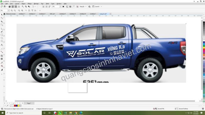 Thiết kế và dán decal xe ô tô Vứng R.o Biên Hòa