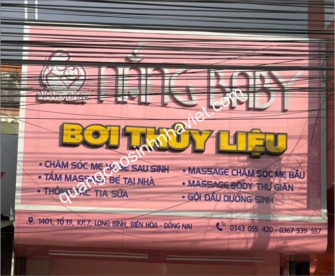 BẢNG HIỆU ALU CHỮ NỔI NĂNG BABY TẠI BIÊN HÒA, ĐỒNG NAI
