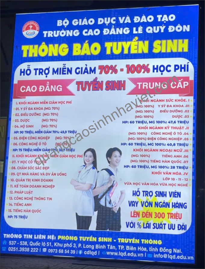 HỘP ĐÈN BẠT HIFLEX TRƯỜNG LÊ QUÝ ĐÔN BIÊN HÒA