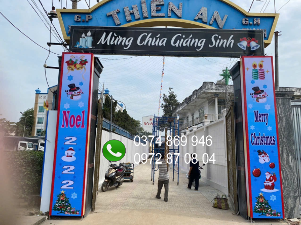 Hộp đèn mừng Chúa Giáng Sinh trang trí Noel 2022 tại Giáo xứ Thiên An, Phước Tân, Đồng Nai