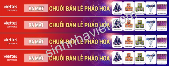 in băng rôn  bán pháo hoa cho viettel Đồng Nai