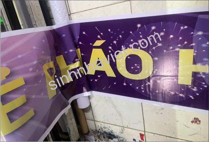 Băng rôn điểm bán phóa hoa tết cho viettel đồng nai