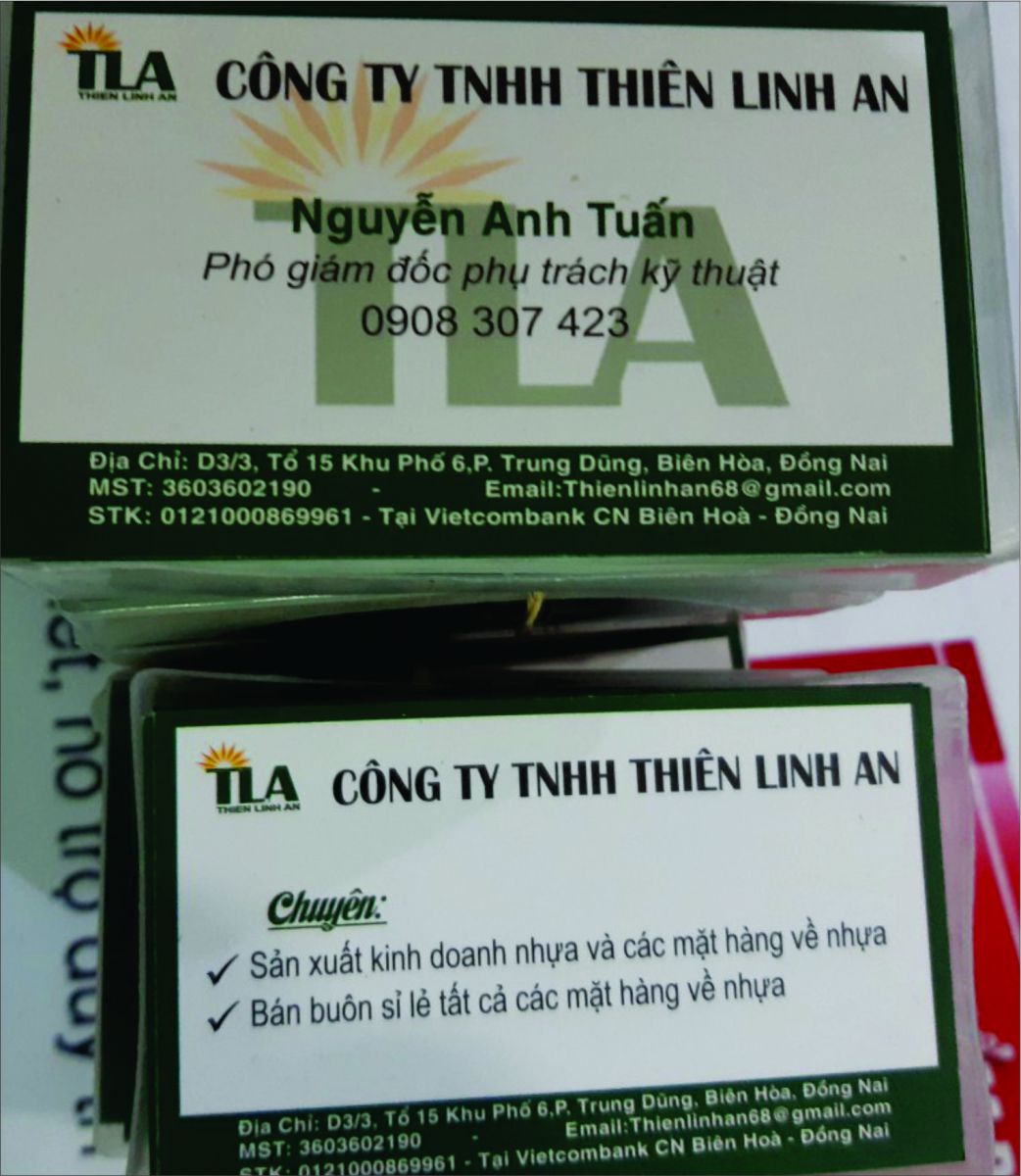 in card visit danh thiếp tại Biên Hòa