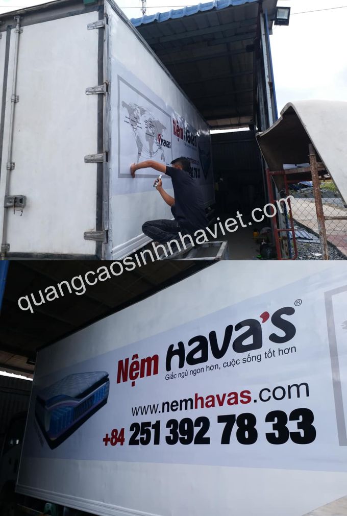 In decal dán xe ô tô cho công ty nệm HAVAS  Vĩnh Cửu, Đồng Nai