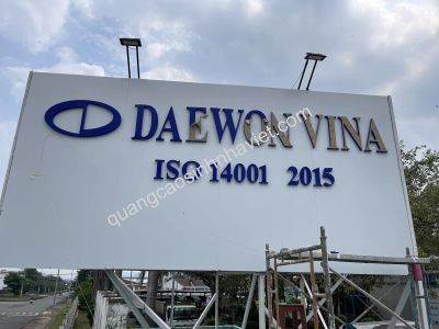 làm bảng hiệu alu chữ nổi mi ca cho công ty DAEWON VINA Long Thành