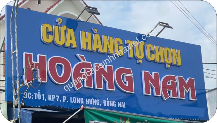 Làm bảng hiệu alu cho chủa hàng Hoàng Nam tại Biên Hòa, Đồng Nai