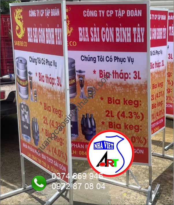 Làm bảng hiệu Hiflex có chân bê ra bê vào tại Đồng Nai