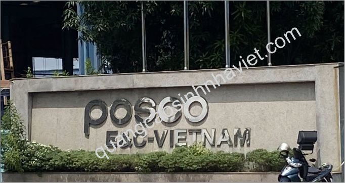 làm bảng hiệu chữ nổi inox công ty posco tại kcn Nhơn Trạch