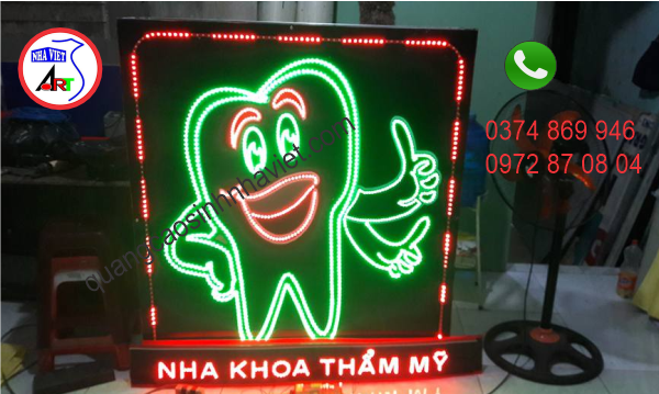 Thi công bảng hiệu LED nha khoa thẩm mỹ tại xưởng – phục vụ khách hàng khu vực Hố Nai – Đồng Nai
