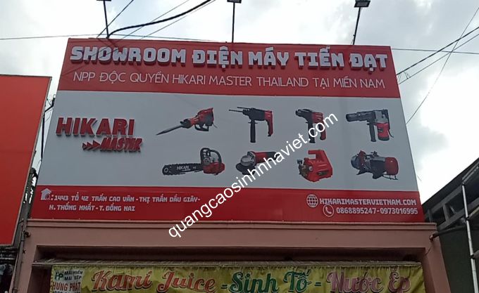 Làm bảng hiệu quảng cáo Alu cho SHOWROOM điện máy Tiến Đạt Tại Thống Nhất