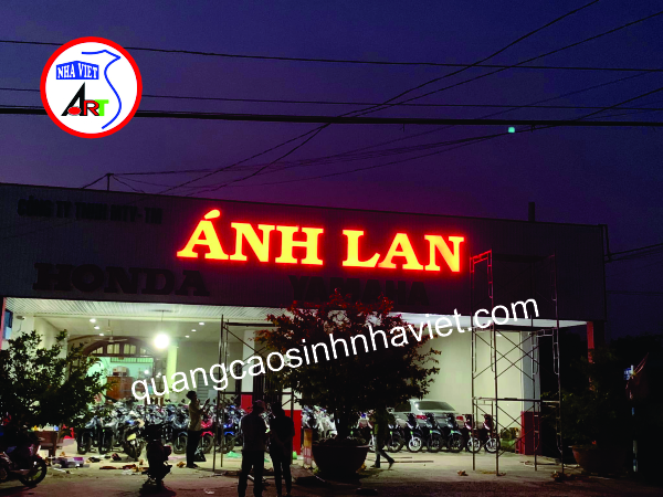 Thi công bảng hiệu chữ nổi mica đèn LED cho Công ty Ánh Lan – Nhơn Trạch, Đồng Nai