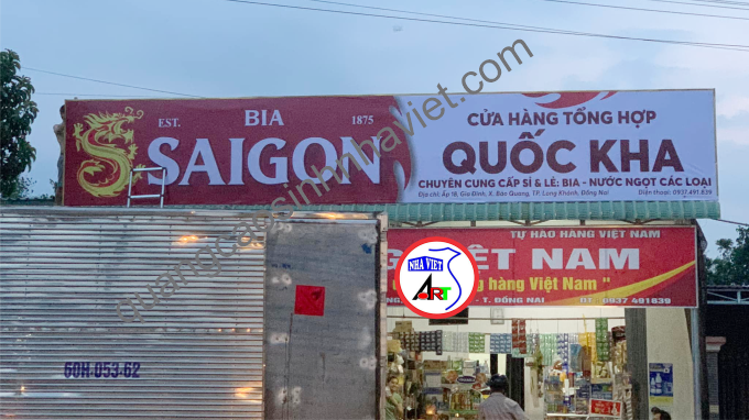 Lắp đặt bảng hiệu Hiflex cho đại lý Quốc Kha tại Long Khánh