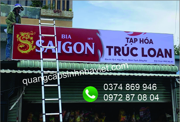 Thi công bảng hiệu Hiflex cửa hàng Tạp Hóa Trúc Loan tại Nhơn Trạch