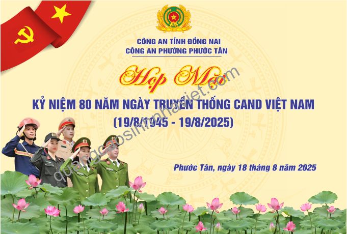 Mẫu băng rôn chính quyền Phường Phước Tân - Đồng Nai