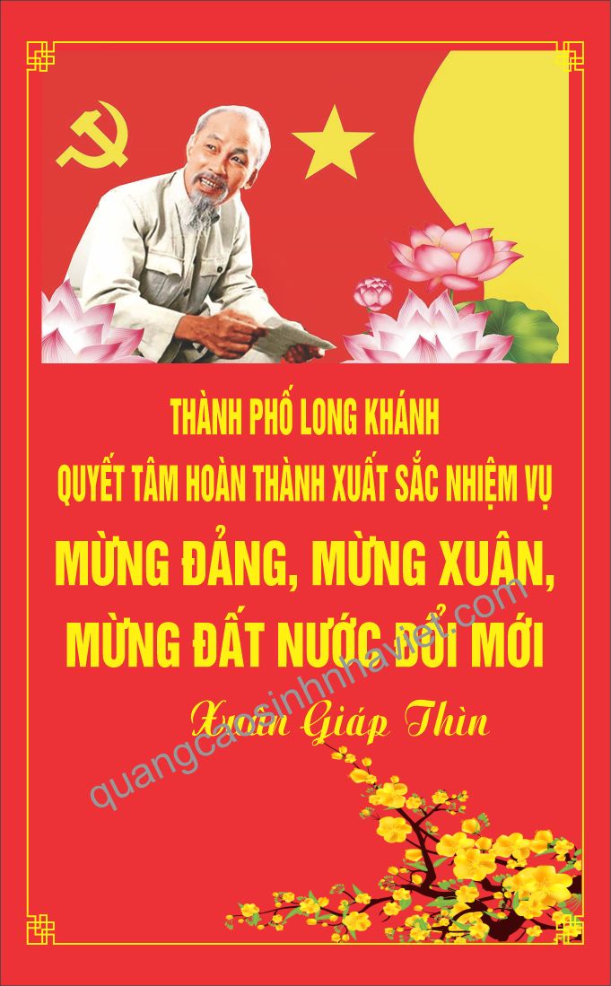Pano tuyên truyền mùng đảng, mừng xuân TP. Long Khánh
