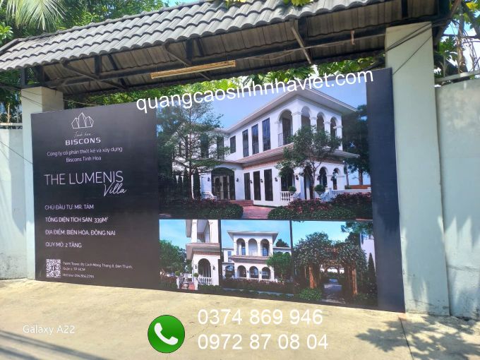 Thi công backdrop công trình biệt thự The Lumenis tại Biên Hòa – Đồng Nai