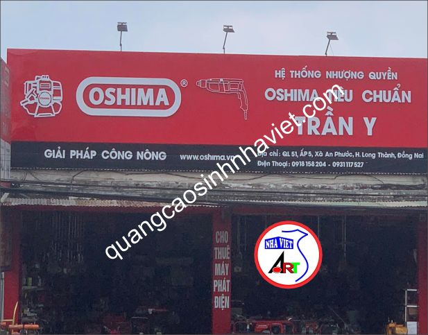 Bảng hiệu alu chữ nổi cho đại lý OSHIMA tại Long Thành – Sinh Nhà Việt