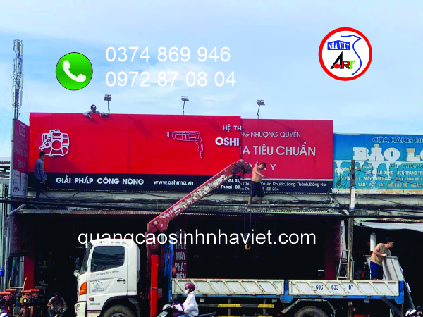 Thi công lắp đặt bảng hiệu Alu Oshima Tiêu Chuẩn Trần Y tại Long Thành, Đồng Nai