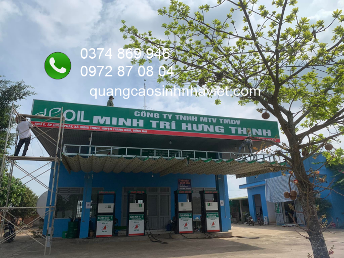Thi công bảng hiệu trạm xăng dầu OIL Minh Trí Hưng Thịnh tại Đồng Nai