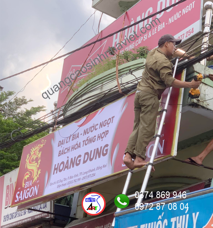 Thi công bảng hiệu đại lý Bia Sài Gòn tại Long Khánh